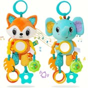 Resim USATDD Yumuşak Peluş Çıngırak Oyuncakları Çocuklar İçin - Duyusal Hayvan Rüzgar Çanı & Kırıntılı Squeaky Kolye, Araba Koltukları & Bebek Arabaları İçin Mükemmel, Erkek & Kız Çocuklar, Gençler İçin İdeal Doğum Günü veya Noel Hediyesi, Ayna, Asılabilir 