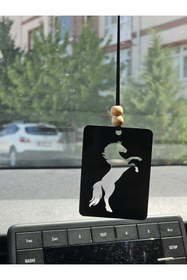 Resim hebmeyy Şahlanan At motifli araç dikiz ayna süsü oto aksesuar araba süsü 