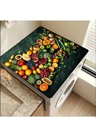 Resim 55 Cm X 45 Cm Meyveler Ve Sebzeler Tasarımı Tezgah Üstü Bulaşık Kurutma Matı Bulaşıklık Kurutma Örtüsü Çok Renkli 
