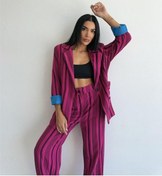 Resim Ottoman Çizgili Ceket-pantolon Tk - Fuşya Fuşya 