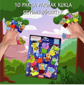 Resim Tox Sevimli Böcekler 10 Parça Parmak Kukla Set T219 