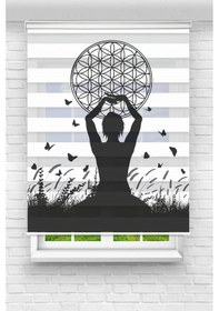 Resim Perdecizade Enxboy Yoga Dijital Baskılı Zebra Perde-cocuk Odası-stor Perde Renkli 