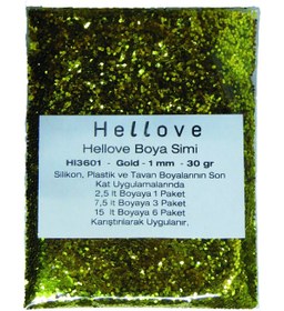 Resim AVMmarketim Gold Boya Simi 30 gram Sim Silikon Sentetik Tavan Duvar Boya Badana Simi 