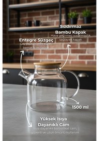 Resim Bambum Taric - Cam Demlik 1500ml Şeffaf 