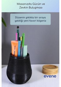 Resim Kalemlik Masa Kalemliği Organizer Kalemlik Siyah Renk Model 89 Çok Renkli 