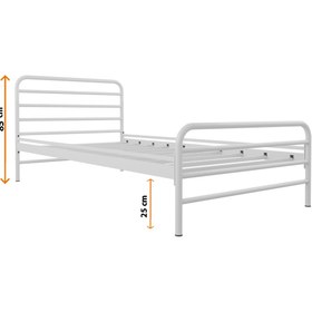 Resim FANO Milas Metal Karyola Beyaz Tek Kişilik Ferforje Yatak 90x190, 90x200, 100x200, 120x190, 120x200 