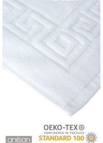 Resim Beyaz Greek Ayak Havlusu - 50x70 Cm, 245 Gr, %100 Pamuk, Spa Ve Otel Banyo Paspası, Günlük Kullanıma Uygun Beyaz 