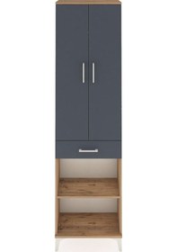 Resim Arges Dolap 3 Raflı Tek Çekmeceli Tek Askılı 60x30x221 Çam-antrasit Atlas Çam 