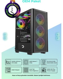 Resim IH Meder V13 R7-5700 16 GB 512 GB SSD RTX5060 Dos Oem Paket Masaüstü Bilgisayar 