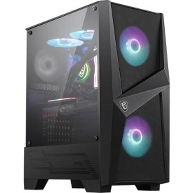 Resim MSI Msı Mag Forge 100R Temperlı Cam Argb Psu Yok 2X120MM 1X120MM Gamıng Atx Kasa Siyah 
