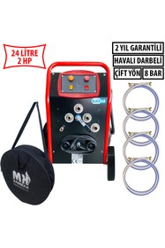 Resim KM KAMMAK Havalı Darbeli 2 HP 24 LT Kompresörlü Petek Temizleme Makinası Black-Air 