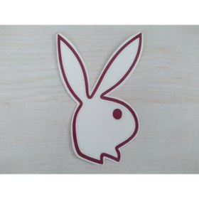 Resim DNZSM PLAYBOY sticker BORDO 12cmx7cm (2ADET) PLAYBOY logosu - PLAYBOY arması - PLAYBOY ETİKETİ 