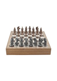 Resim Gifthome Büyük Boy Metal Osmanlı-bizans Satranç Tk. Antik Ve Rustik Desenli Sandıklı Mdf Tahtası 36x36 Cm. 