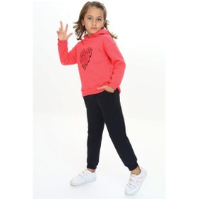 Resim Toontoy Kids Toontoy Kız Çocuk Kapüşonlu Eşofman Takım Nar Çiçeği 