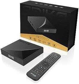 Resim M@TEC Amiko A11 Gold 4K UHD 4 GB 32 GB Android 11 WiFi Dual Band 100 Gigabit Bluetooth 5.2 USB 3.0 Widevine 