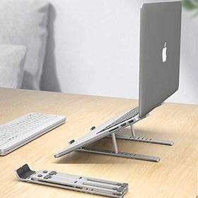 Resim TahTicMer Tablet Laptop Notebook Standı Alüminyum Katlanabilir Masaüstü Universal 7 seviye Ayarlanabilir 