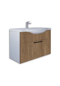 Resim Teta Home Eko 80 Cm Mdf Banyo Lavabolu Alt Dolap Beyaz-kafkas Meşe Beyaz - Kafkas Meşe 