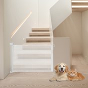 Resim 1 adet Evcil Hayvan Geri Çekilebilir Kapı Çubuğu Kedi ve Köpek Karşıtı, Küçük Köpekler İçin Oda Bölme Tırmanma Bariyeri 