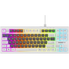Resim Binbir Göz Bilgisayar Everest Kb-98 Sılent Tkl Gri Mavi-Beyaz Rainbow Q Membrane Klavye 