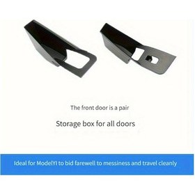 Resim Honeybeeshop Tesla Model 3/y Ön Kapı Çifti İç Kulp Depolama Kutusu Anahtar Telefon Güvenli Saklama 