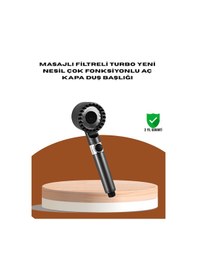 Resim Masaj Fonksiyonlu Filtreli Duş Başlığı Dayanıklı Yapı Beyaz 