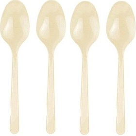 Resim Krem Plastik Kaşık 