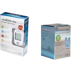 Resim Vivachek Eco Kan Şekeri Ölçüm Cihazı + 50 Adet Çubuk 