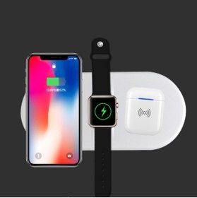 Resim MADEPAZAR Airpower Uyumlu Kablosuz Şarj Seti 3in1 Qi Kablosuz Şarj Tutucu 