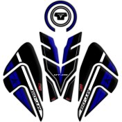 Resim GP Kompozit Yamaha MT-09 2021-2023 Uyumlu Tank Pad Seti Siyah-Mavi 