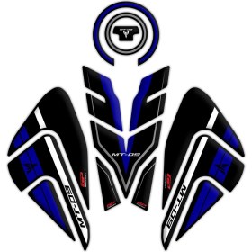 Resim GP Kompozit Yamaha MT-09 2021-2023 Uyumlu Tank Pad Seti Siyah-Mavi 
