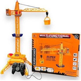 Resim Çok Fonksiyonlu Kumandalı Kule Vinç Işık Ve Ses Efektli Çok Renkli 