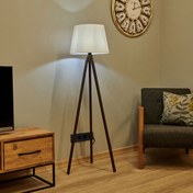Resim Safir Light Tripod Lambader - Ceviz Ayak / Krem Başlık 