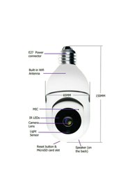 Resim Sarftech Akıllı Ampul Wifi Kamera Ev Gözetim Ip Kamera Gece Görüş Alarmı 