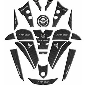 Resim Yamaha Mt-25 2020 - 2024 Siyah Karbon Tank Pad Set 007 Gogo 