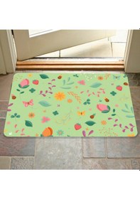 Resim Dijital Baskılı Hoş Geldiniz Yazılır Desenli Dekoratif Dış Kapı Önü Ve Iç Mekan Paspası Yıkanabilir Yeşil 