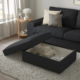 Resim IKEA Antrasit Şık Kanepe - Saklama Gözlü Puf 