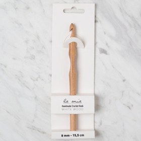 Resim La Mia Whitewood 8 mm 15.5 cm Ahşap Yün Tığ 
