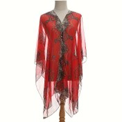 Resim Kadınlar için Bohem Leopar Baskılı Şifon Şal - Hafif Plaj Örtüsü, Uzun Kırmızı & Beyaz Eşarp Tarzı Boyun Isıtıcı Yaz, İlkbahar ve Kış İçin, Makinede Yıkanabilir Çok Yönlü Moda Aksesuarı, Yazlık Kapama, Akıcı Drape Kumaşlı Eşarp Stili 