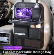 Resim Xuweiwei 1 Adet Siyah Kısa Otomobil Koltuğu Düzenleyici Katlanır Masa Cep Storage Çok Fonksiyonlu 