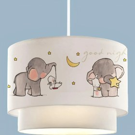 Resim Homing Kids Fil Desenli Çocuk Odası Sarkıt Beyaz Kumaş 30 cm Genişlik 20 cm Yükseklik 