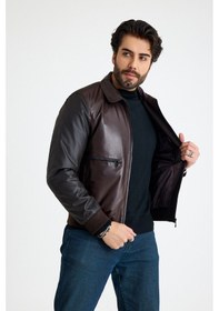 Resim Franko Armondi Klasik Erkek Deri Ceket E58-k-2551-23732 Kahve 
