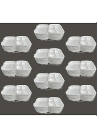 Resim Dağyüce 23/a Tek Kullanımlık Köpük 3 Bölmeli Kapaklı Kase Kutu - 20x24 Cm. - 20 Adetlik 10 Paket 