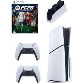 Resim Playstation 5 Cd'li + 2 Dualsense + FC26 CD (Türkçe) + Şarj Istasyonu 