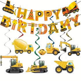 Resim 7'li, İnşaat Arabası Spiral Asma Banner - Cadılar Bayramı, Noel Etkinliği ve Parti Malzemeleri Cadılar Bayramı & Noel için Doğum Günü Partisi Süslemeleri için Mükemmel, Noel, Yeni Yıl, Sevgililer Günü, Parti Etkinlikleri 