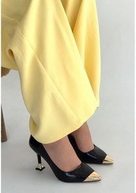 Resim Artem Siyah Rugan Topuklu Ayakkabı Çok Renkli 