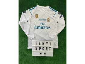 Resim Cristiano Ronaldo Real Madrid Uzun Kol 2018 Şampiyonlar Ligi Kiev Özel Tasarım Beyazi Forma 
