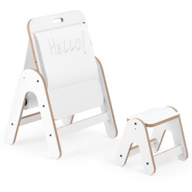 Resim Massam Bear-Shaped Wooden Activity Table - White 