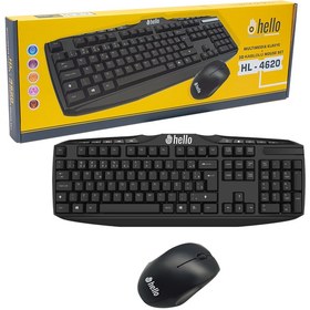 Resim HELLO HL-4620 MULTIMEDIA KLAVYE + 3D MOUSE KABLOLU SET 