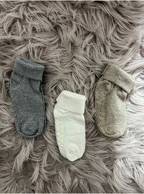Resim Maksuu Çocuk/bebek 3’lü Organik Pamuk Abs Altı Kaymaz Çorap 