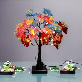 Resim hediyeconcepti 24LED Masa Lambası Gül Çiçek Ağacı USB Gece Işıkları Noel Dekorasyon Hediye Çocuk Odası Aydınlatma 